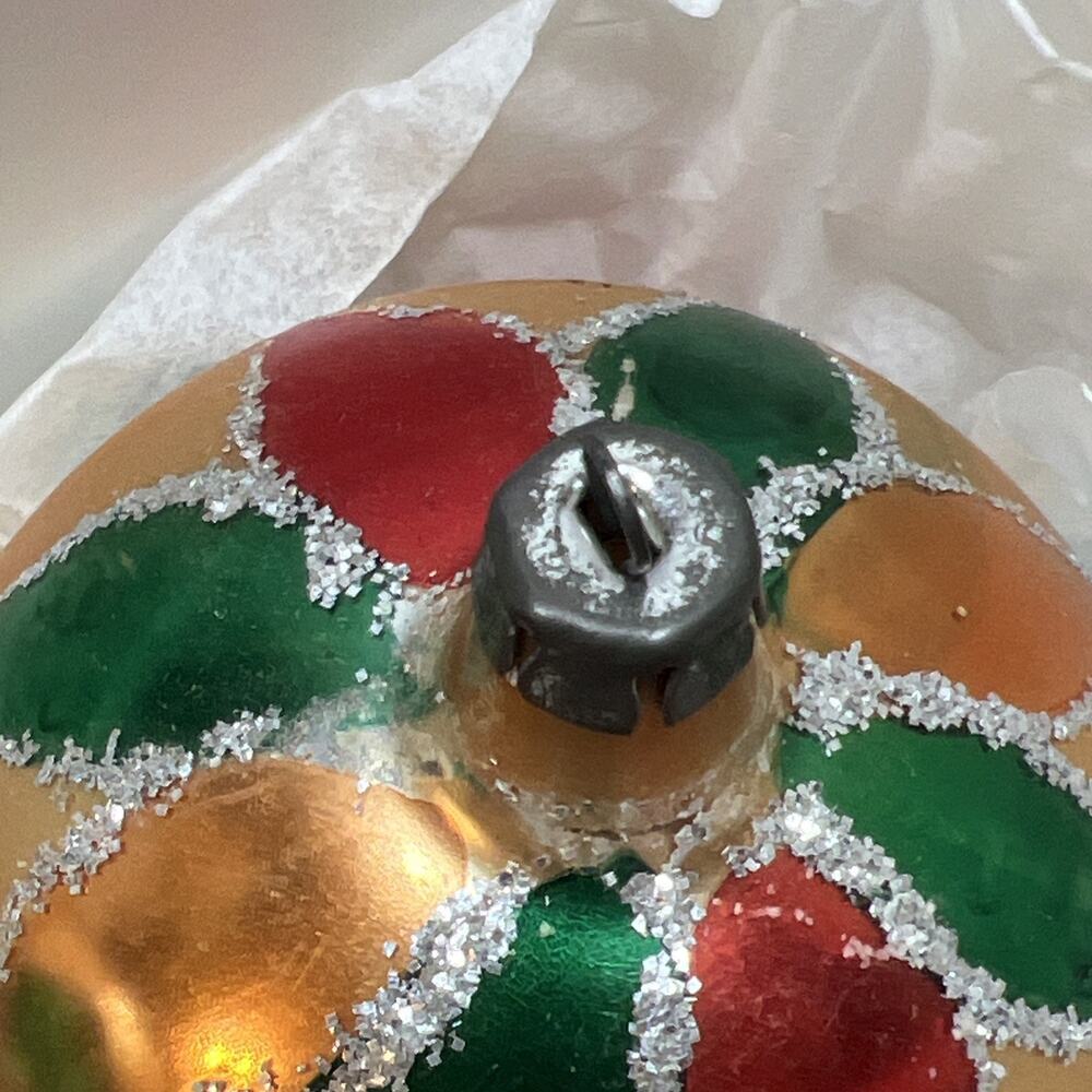Vintage Christmas Ornaments Mercury Glass Harlequin Pattern 3.25” Set of 2 Ball - Picture 12 of 16